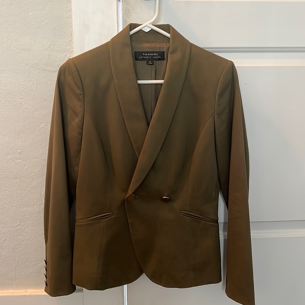 Tahari olive green blazer